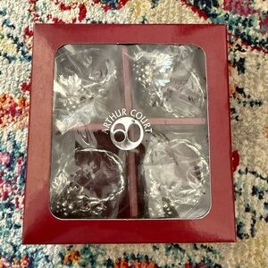 VIntage NIB Grape Leaves Napkin Ring Set Arthur Court Aluminum Serveware
